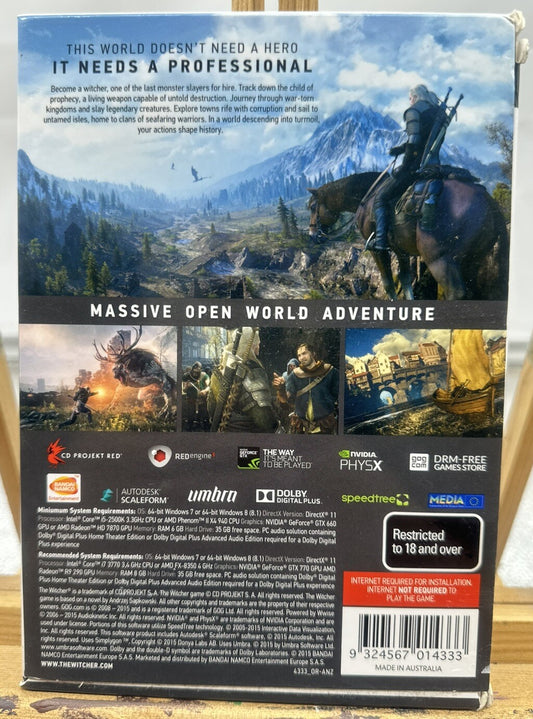 The Witcher Wild Hunt 3 PC Game Complete Good Condition 6018