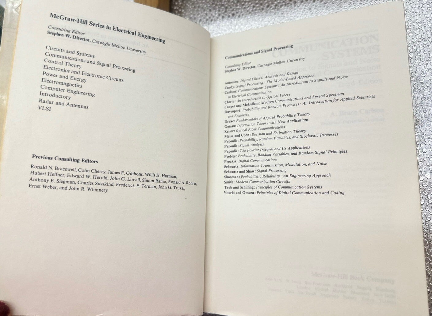 Communication Systems Third Edition A. Bruce Carlson In Good Condition 5974