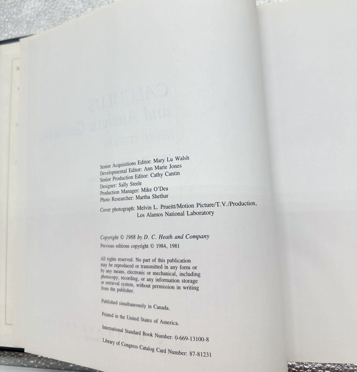 Calculus Third Edition Gillett In Good Condition 6566