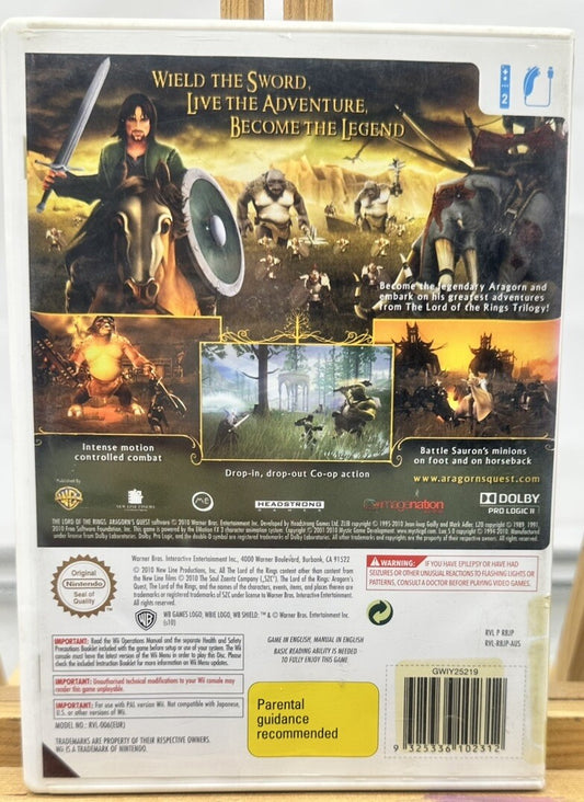 The Lord Of The Rings Aragorn's Quest - PAL Nintendo Wii Complete Game 6532