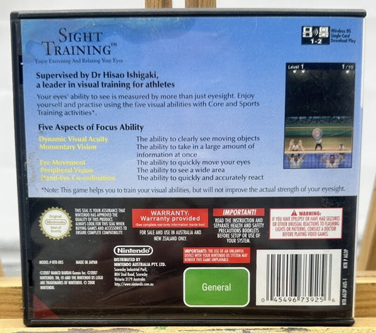 Sight Training - Nintendo DS Game Incomplete Missing Manual Good Condition 7436