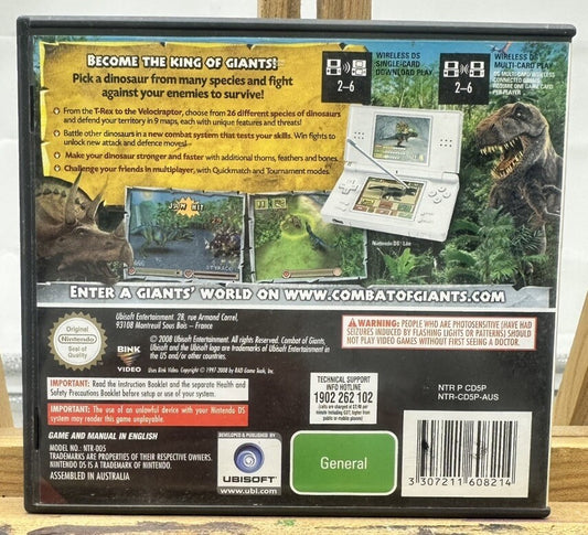 Combat Of Giant Dinosaurs - Nintendo DS Game Incomplete Missing Manual GC 6507