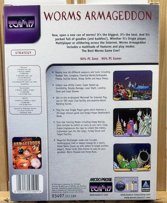 Worms Armageddon Big Box PC Game Complete Good Condition 8122