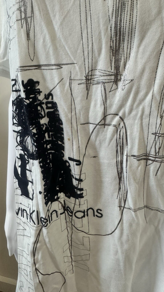 Calvin Klein Jeans XX-Large White Short Sleeve Shirt New With Tags 3447