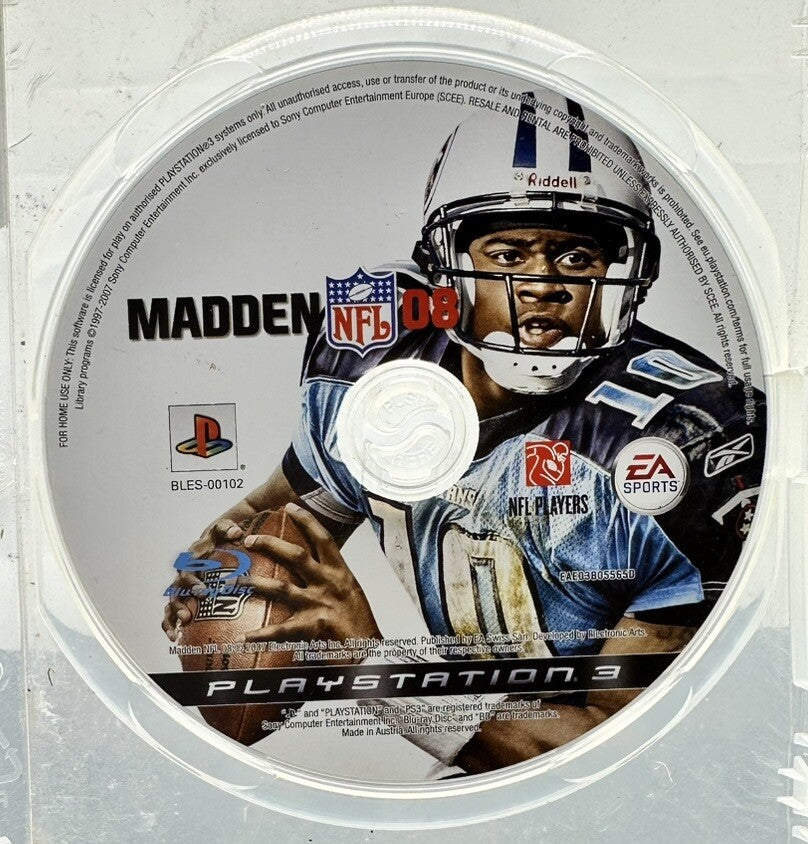 Madden NFL 08 Playstation 3 PS3 Game DISC ONLY In Good Condition 8342