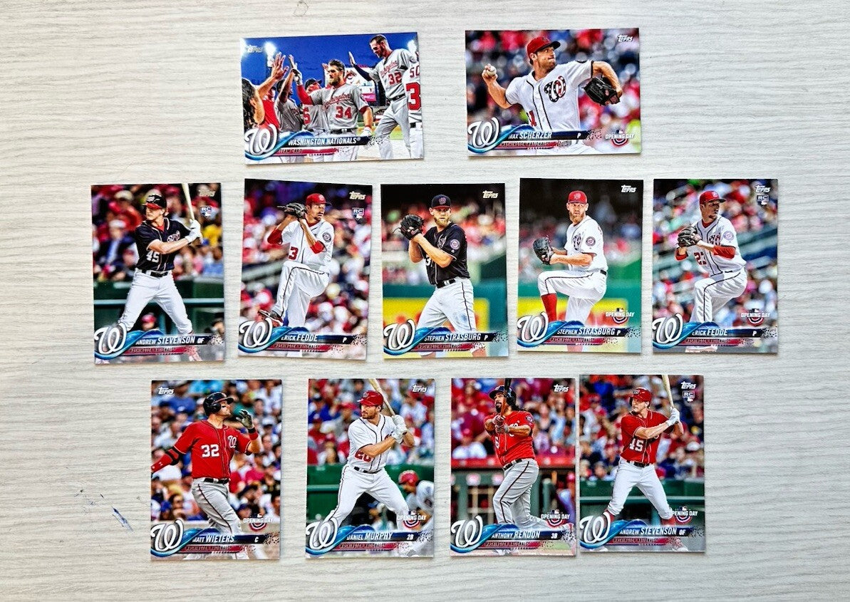 11 X Washington Nationals Topps Baseball Cards 2018 Collection In Good Cond 4181