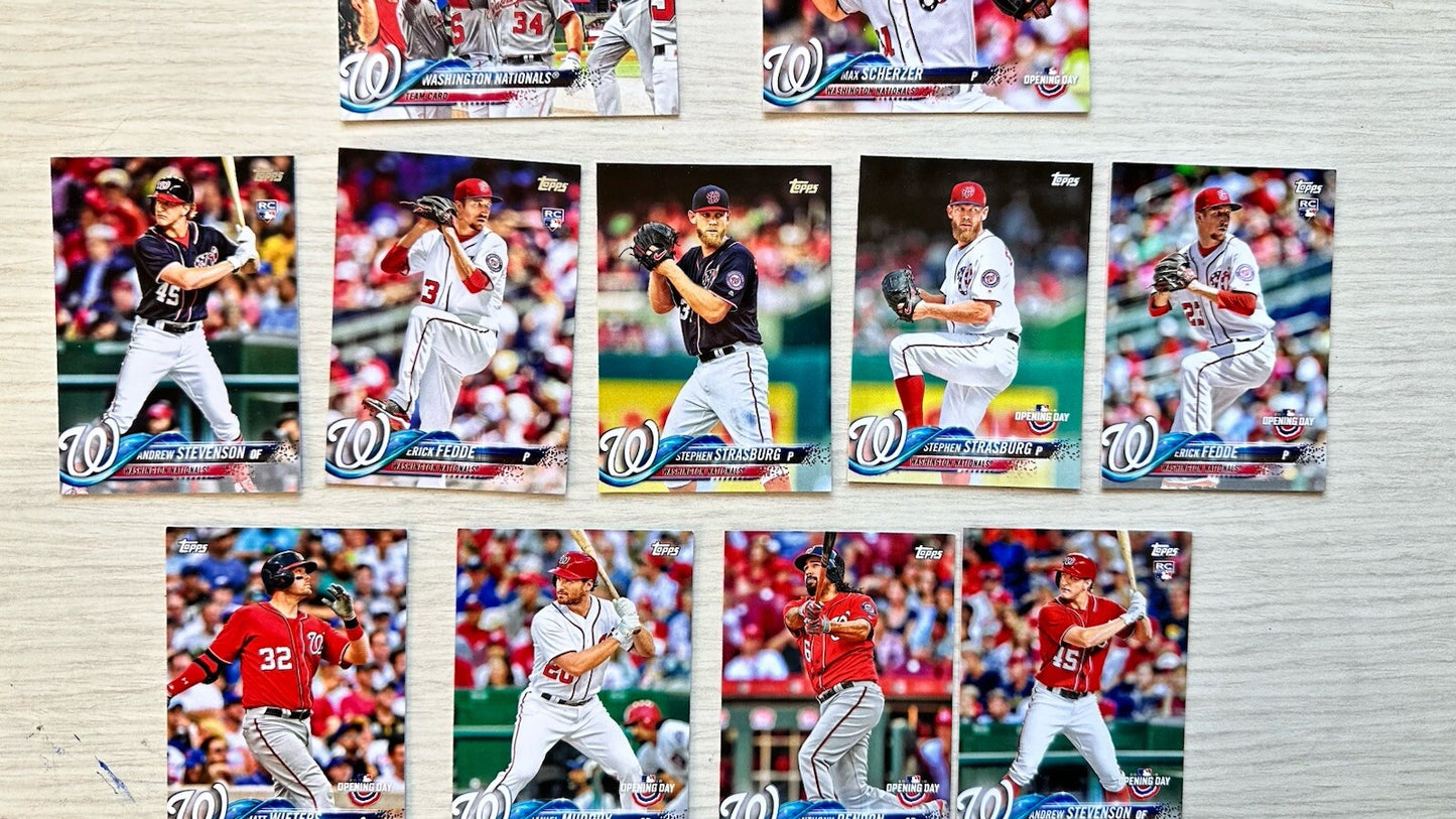 11 X Washington Nationals Topps Baseball Cards 2018 Collection In Good Cond 4181