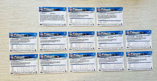 13 X Texas Rangers Topps Baseball Cards 2018 Collection In Good Condition 4181
