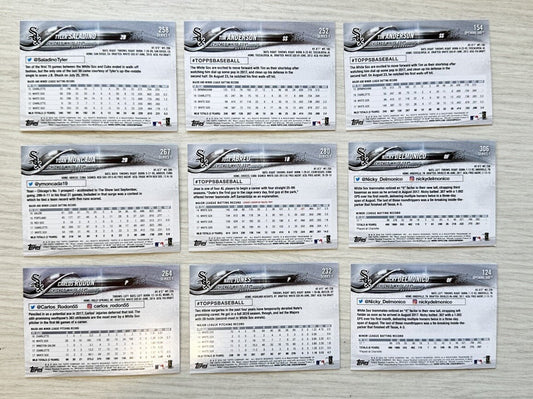 9 X Chicago White Sox Topps Baseball Cards 2018 Collection Good Condition 4181