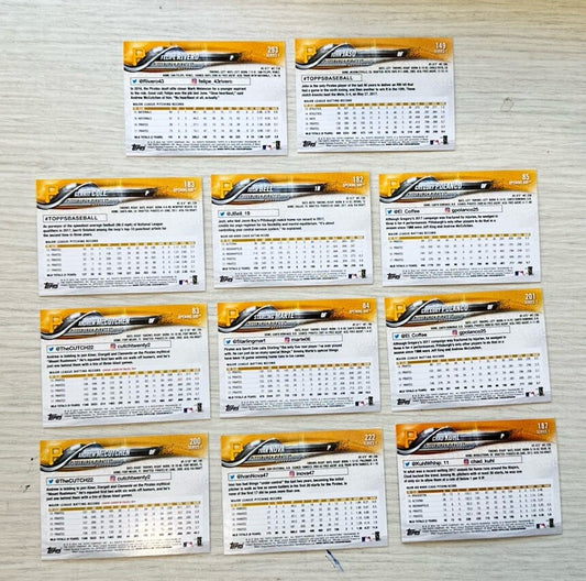 11 X Pittsburgh Pirates Topps Baseball Cards 2018 Collection In Good Cond 4181