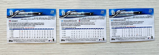 3 X Detroit Tigers Topps Baseball Cards 2018 Collection In Good Condition 4181