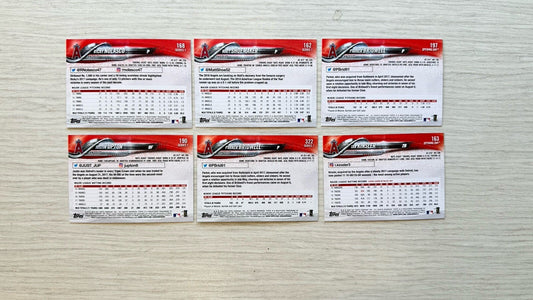 6 X Angels Topps Baseball Cards 2018 Collection In Good Condition 4181