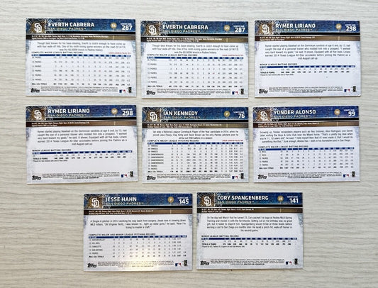 8 X San Diego Padres Topps Baseball Cards 2015 Collection In Good Cond 4178