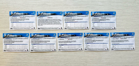 9 X Milwaukee Brewers Topps Baseball Cards 2018 Collection In Good Cond 4181