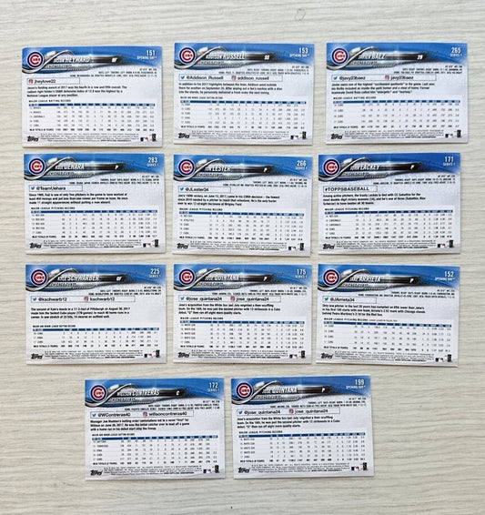 11 X Chicago Cubs Topps Baseball Cards 2018 Collection In Good Cond 4181