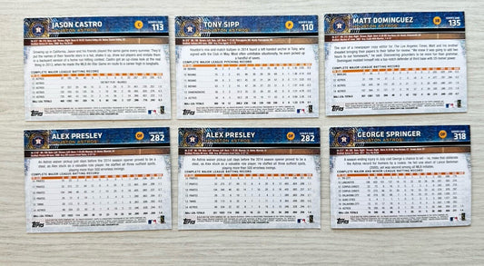 6 X Houston Astros Topps Baseball Cards 2015 Collection In Good Cond 4178