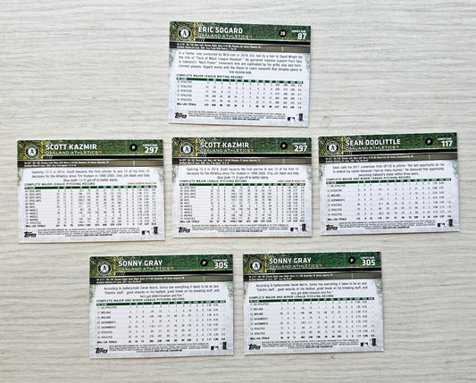 6 X Oakland Athletics Topps Baseball Cards 2015 Collection In Good Cond 4178