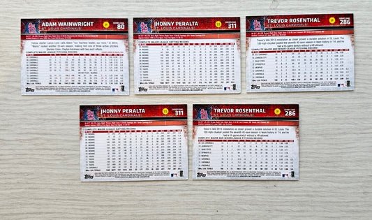 5 X St. Louis Cardinals Topps Baseball Cards 2015 Collection In Good Cond 4175