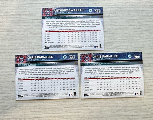 3 X Minnesota Twins Topps Baseball Cards 2015 Collection In Good Cond 4175
