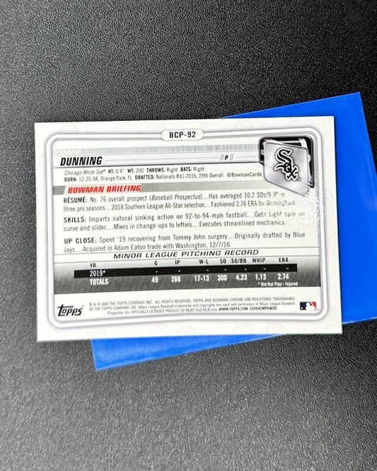 Dane Dunning 2020 Bowman Chrome & Prospects Topps Baseball Card 4180