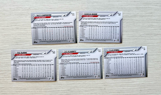 5 X St. Louis Cardinals Topps Baseball Cards 2020 Collection In Good Cond 4177