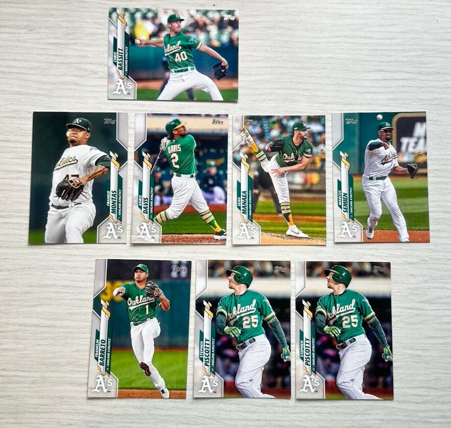 8 X Oakland Athletics Topps Baseball Cards 2020 Collection In Good Cond 4177