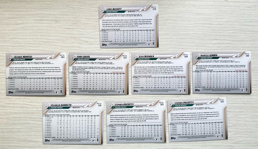 8 X Oakland Athletics Topps Baseball Cards 2020 Collection In Good Cond 4177