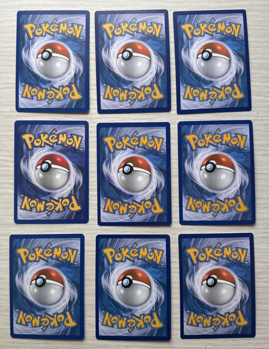 9 X Pokemon Grass Trading Cards Collection Random Years & Series Good Cond 5088