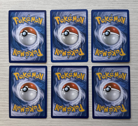 6 X Pokemon Normal Trading Cards Collection Random Years & Series 5085