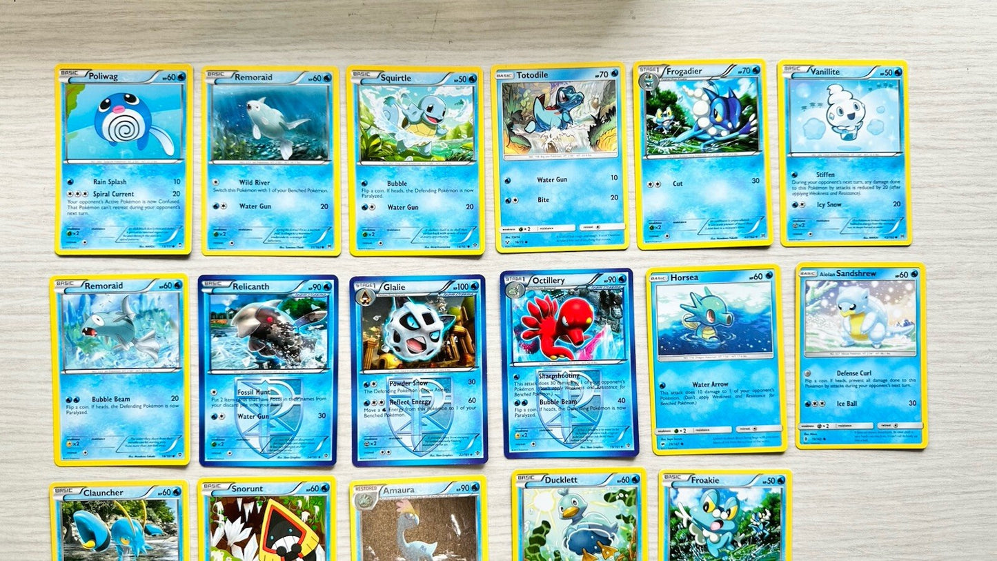 27 X Pokemon Water Cards Collection Random Years & Series 5090