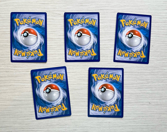 5 X Pokemon Electric Trading Cards Collection Random Years & Series GC 6389