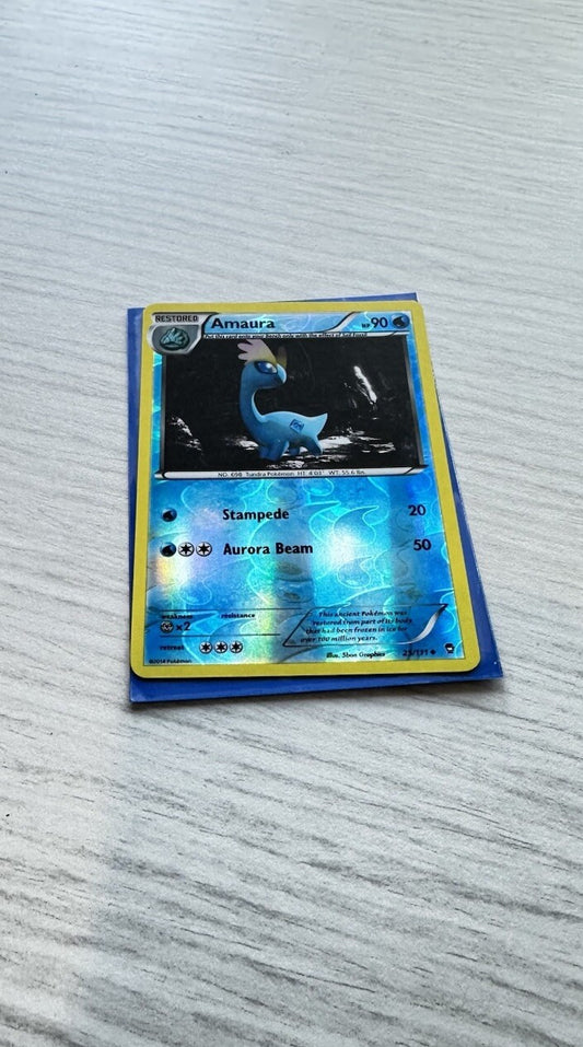 Amaura Pokemon Reverse Holo Water Card Year 2014 (5243)