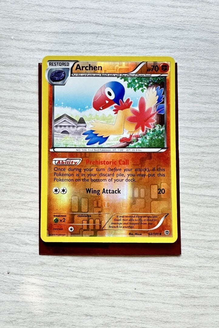 Archen Pokemon Reverse Holo Fighting Card Year 2013 (6385)