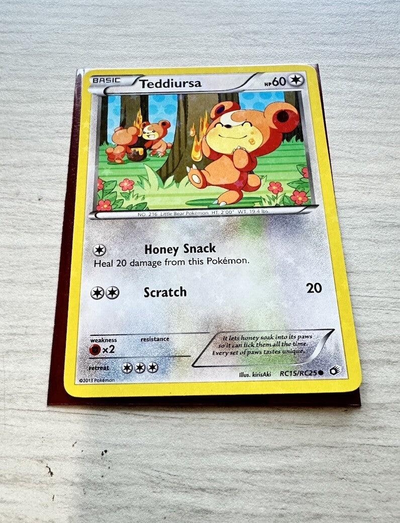 Teddiursa Pokemon Reverse Holo Normal Card Year 2013 (6385)