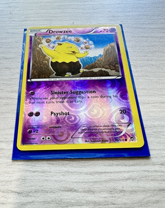 Drowzee Pokemon Reverse Holo Psychic Card Year 2014 (6385)