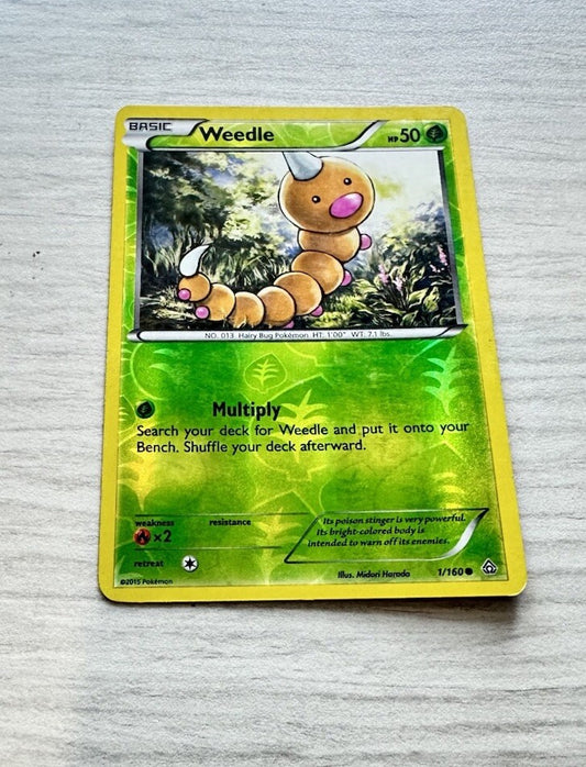 Weedle Pokemon Reverse Holo Grass Card Year 2015 (6385)