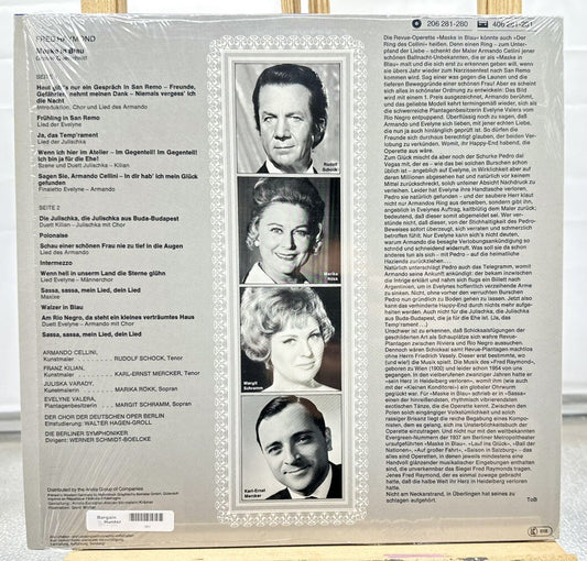 FRED RAYMOND MASKE IN BLAU MARGIT SCHRAMM RUDOLF SCHOCK ARIOLA LP NM GERMANY6931