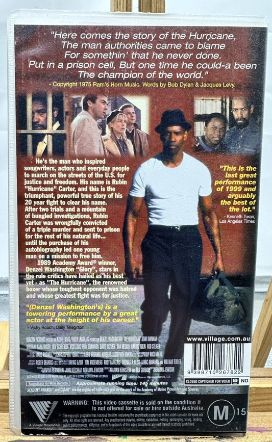 The Hurricane - Denzel Washington VHS In Good Condition - 8492