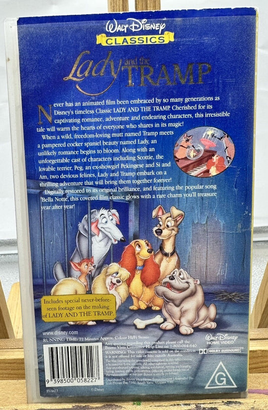 Lady And The Tramp Walt Disney VHS In Good Condition - 8532