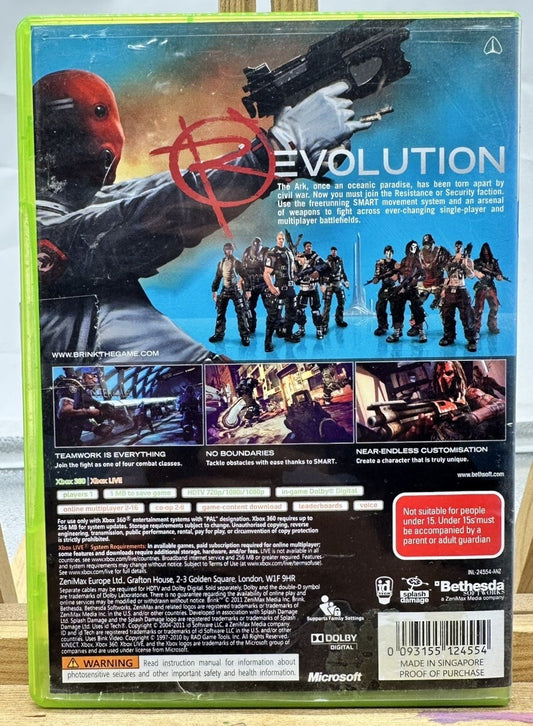 Brink Xbox 360 Game Complete In Good Condition 8525