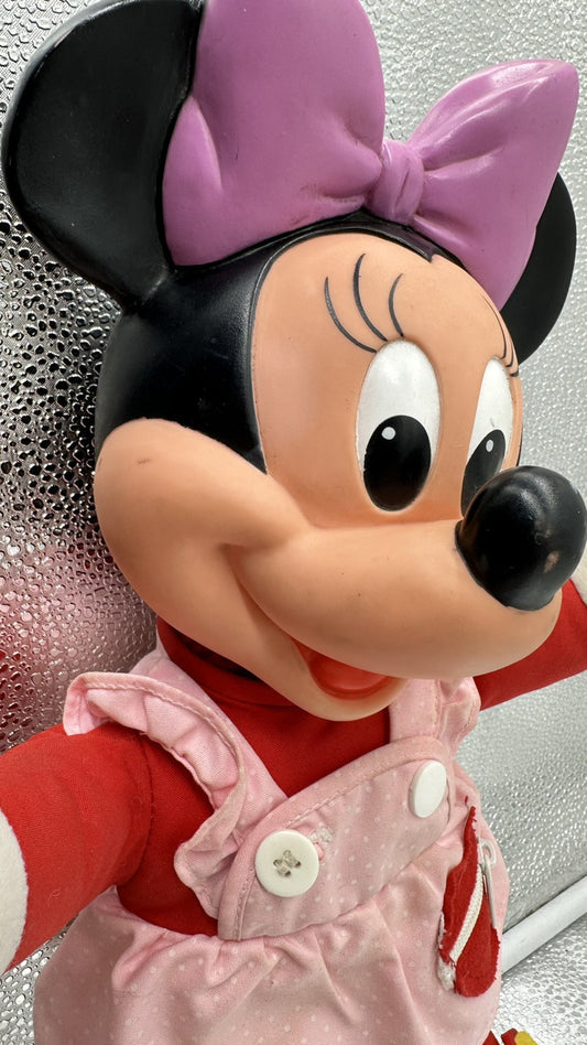 Vintage Minnie Mouse Learn To Dress Me Plush Educational Vinyl Head Disney 1989