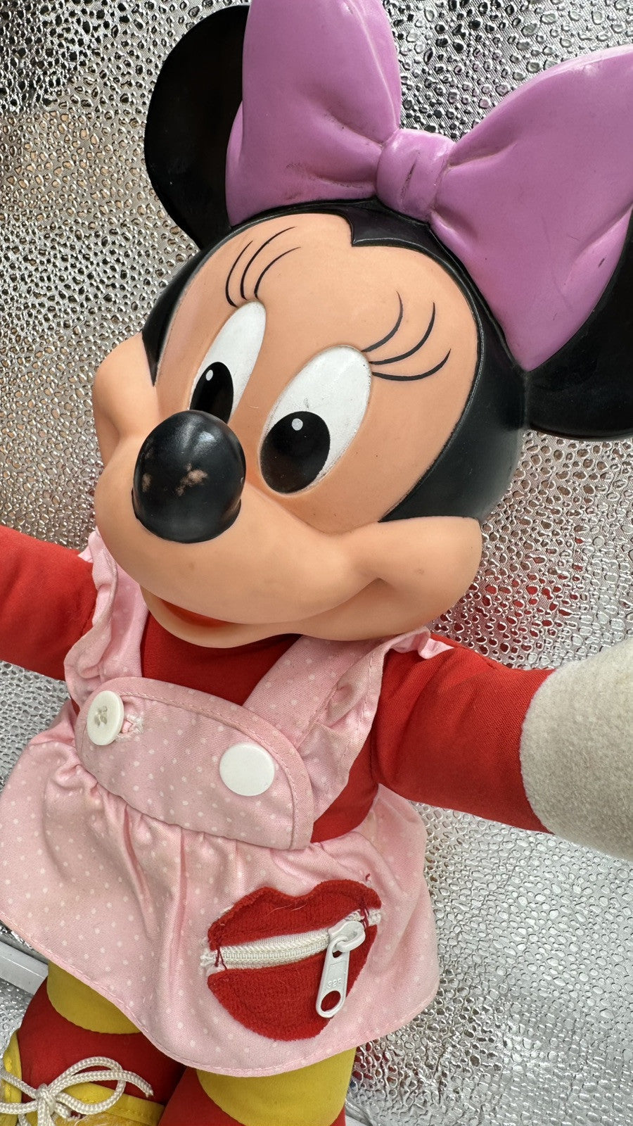 Vintage Minnie Mouse Learn To Dress Me Plush Educational Vinyl Head Disney 1989