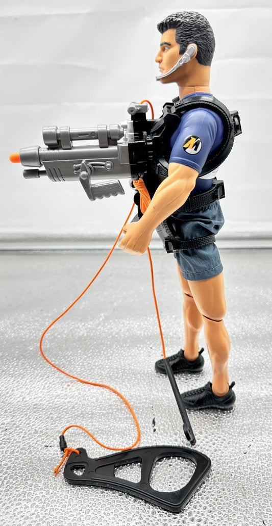 Vintage Action Man Zip Line 2001 Moveable 30cm Figure In OK Condition 8518