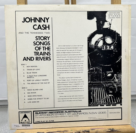 Johnny Cash - Story Songs Of The Trains And Rivers Record In Good Condition 6982