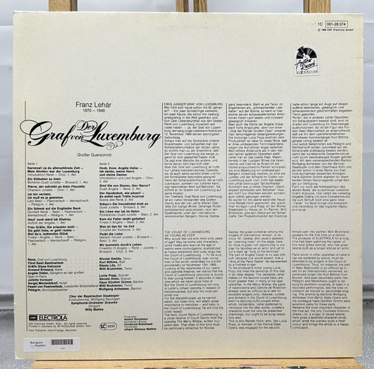 Franz Lehár – Der Graf Von Luxembourg Record In Good Condition 6902