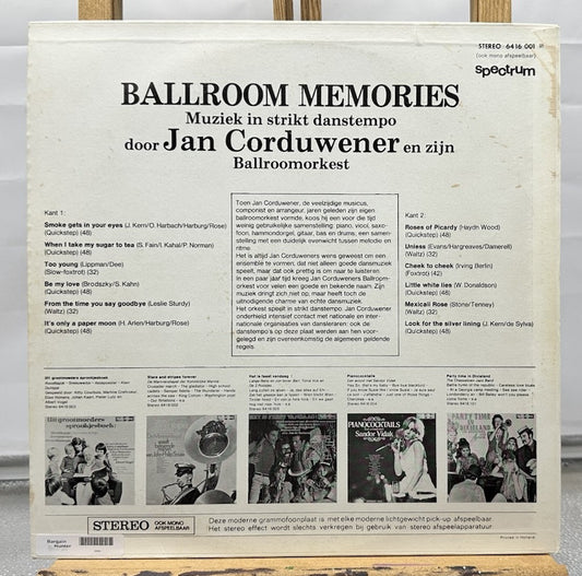 Ballroom Memories : Jan Corduwener Record In Good Condition 6995