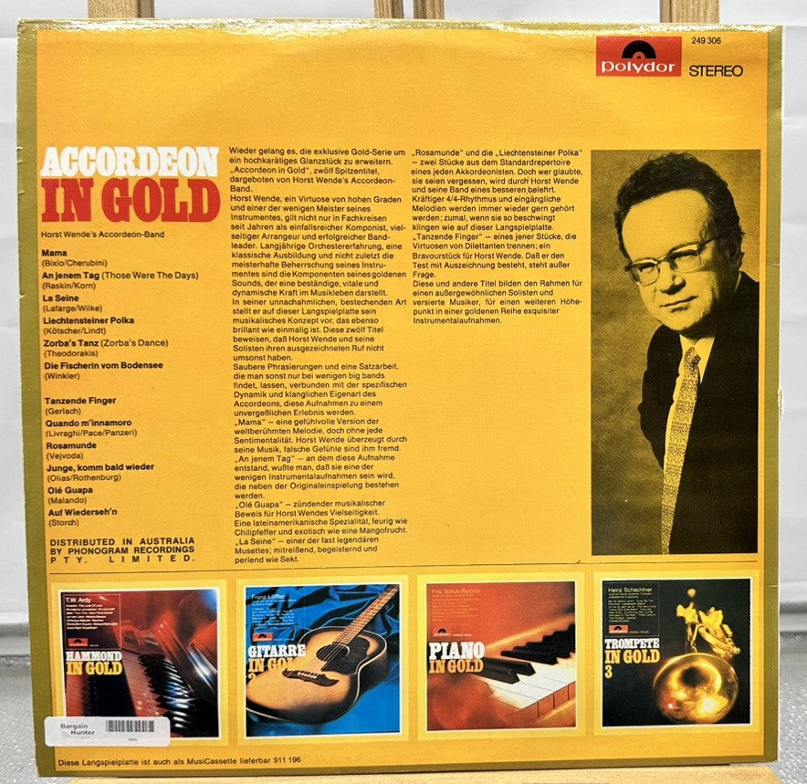 Horst Wende And His Accordion Band – Accordion In Gold Record In GC 6885
