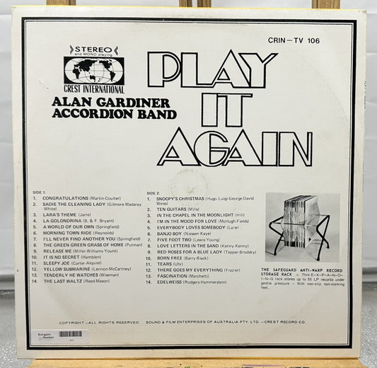 Play It Again : Alan Gardiner Accordion Band Record In Good Condition 6876