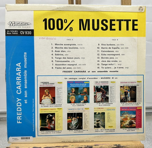 100% Musette : Freddy Carrara Record In Good Condition 6875