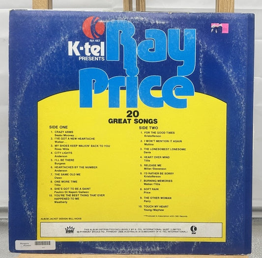 Ray Price : 20 Great Songs Record In Good Condition 6858